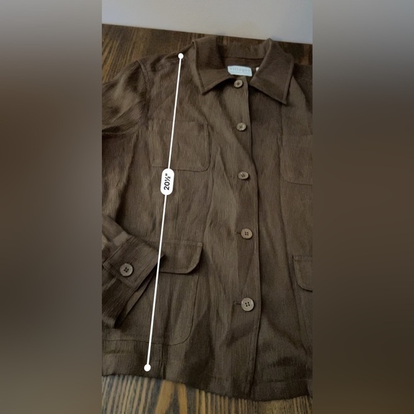 Women’s 16 villager by Liz Claiborne blouse NWT brown collared shirt - Picture 10 of 12